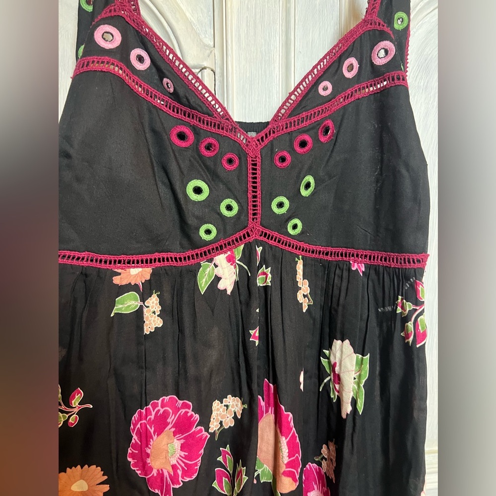 Anthropologie Floral Jumpsuit - Black and Pink - Picture 10 of 12